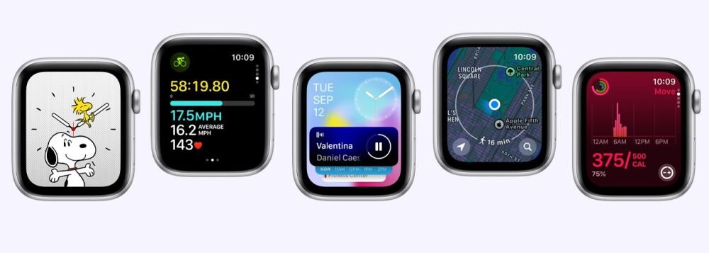 Smartwatch Apple Watch SE ekran bateria czujniki zdrowie sport pasek ładowanie pojemność rozdzielczość łączność sterowanie krew puls rozmowy smartfon aplikacja