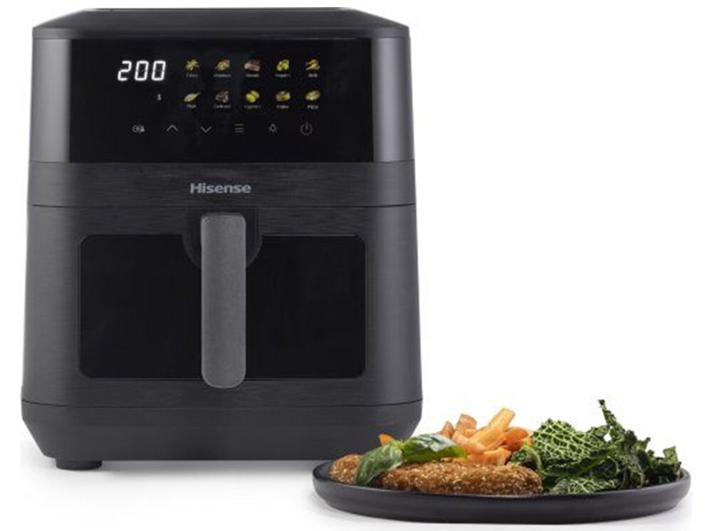 Air Fryer Frytkownica beztłuszczowa HISENSE HAF2100DCD nienagrzewające się uchwyty, wygodne uchwyty, nawet przy wysokiej temperaturze