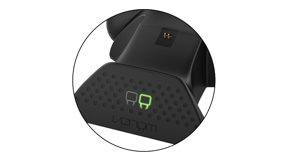 VENOM VS2879 Xbox Series S/X & One Red Twin Docking Station + 2 batteries dioda led stan naładowania baterii