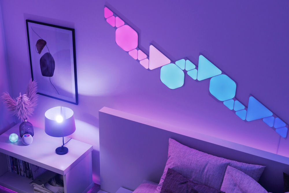 Panele świetlne NANOLEAF NL47-0102TW-9PK Czarny (9 sztuk) scenariusze 16 mln kolorów temperatura światła