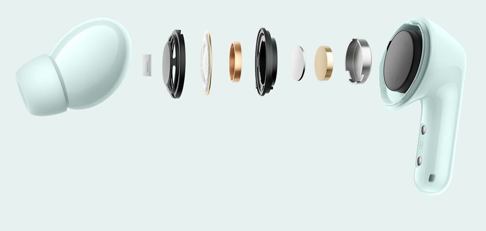 Słuchawki dokanałowe XIAOMI Redmi Buds 6 przetworniki precyzja equalizer glos tony wysokie niskie