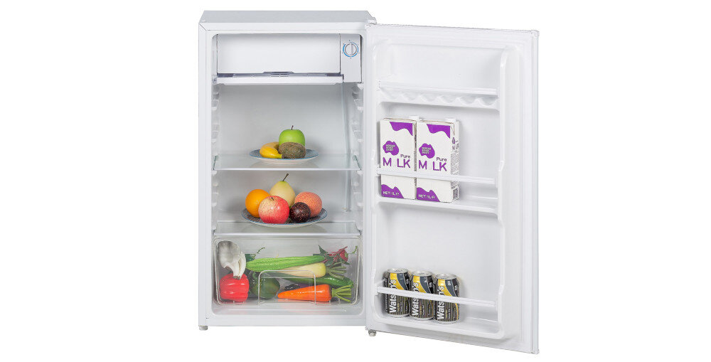 LODÓWKA ELECTRO-LINE BC-90 E wnętrze półka uchwyty butelki bezpieczne przechowywanie zamrażalnik pojemność