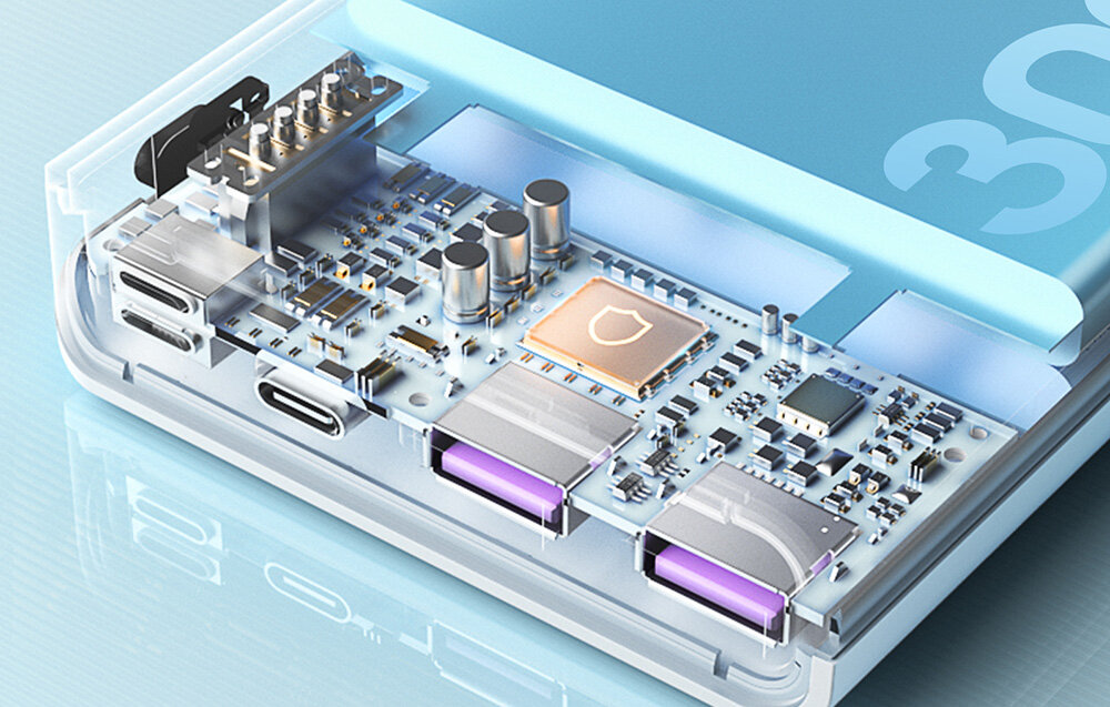 Powerbank ROMOSS SW20S Pro 20000mAh 30W  pojemność moc porty wyjścia USB-A USB typ-C ładowanie szybkość ekran diody wymiary waga odporny bezpieczny