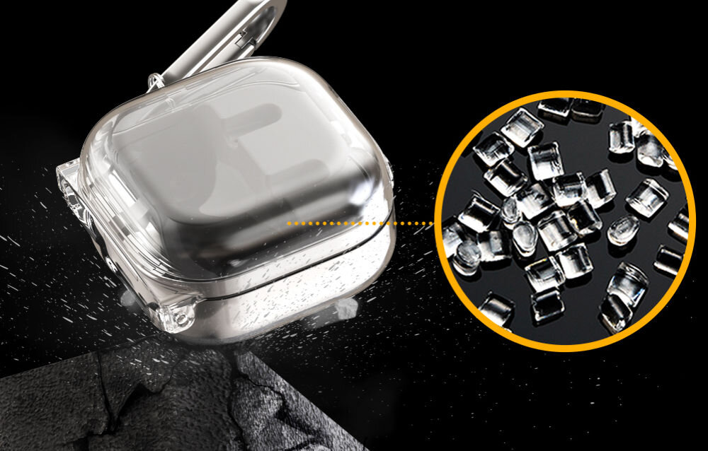 Etui na słuchawki ARAREE Nukin do Samsung Galaxy Buds 4/4 Pro - mikrokropkowa faktura, zawias, pierścień do breloka, Galaxy Buds, etui uderzające o rant kamienia