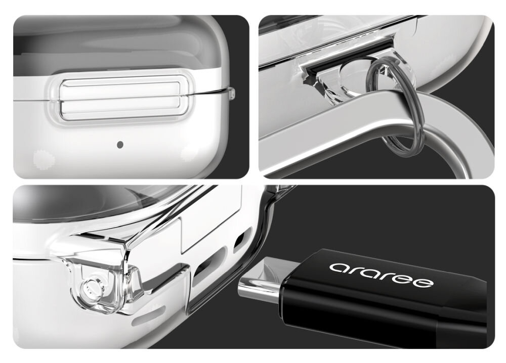 Etui na słuchawki ARAREE Nukin do Samsung Galaxy Buds 4/4 Pro - ładowanie przewodowe i bezprzewodowe, kompatybilne z Galaxy Buds 4 i Buds 4 Pro, różne kadry etui na ciemynm tle