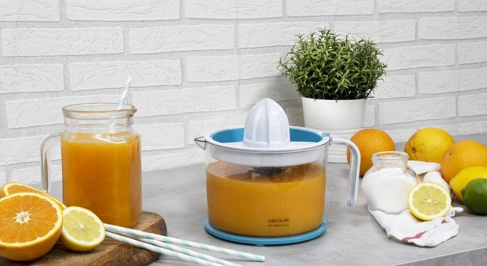 Wyciskarka do cytrusów CECOTEC EssentialVita Adjust wyjmowane elementy, można myć w zmhywarce, czyste części