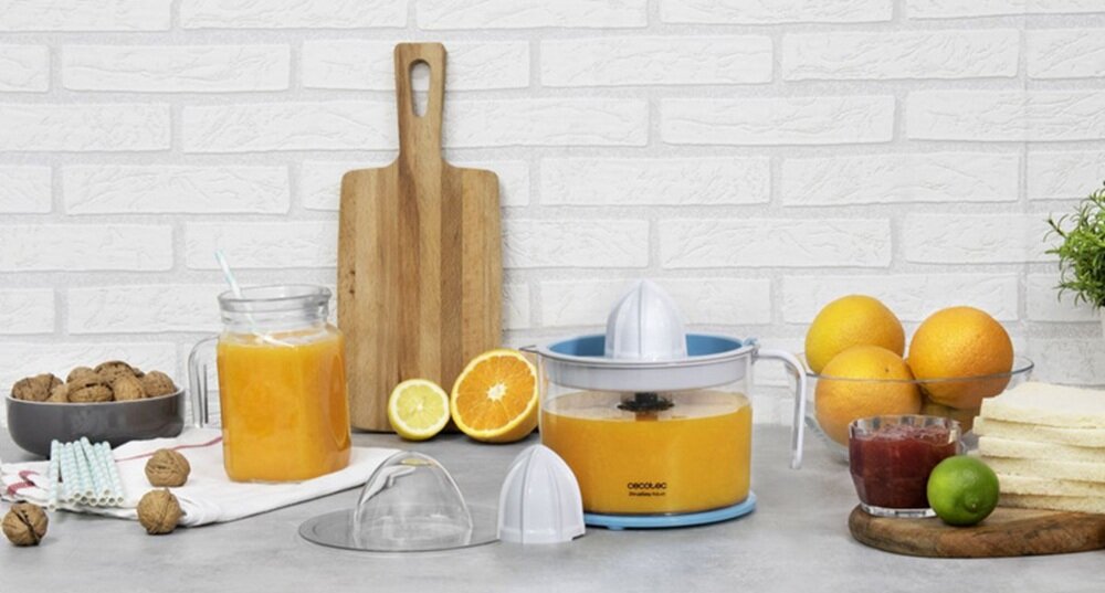 Wyciskarka do cytrusów CECOTEC EssentialVita Adjust osłona przeciwkurzowa, gotowa do pracy, większy higiena i wygoda