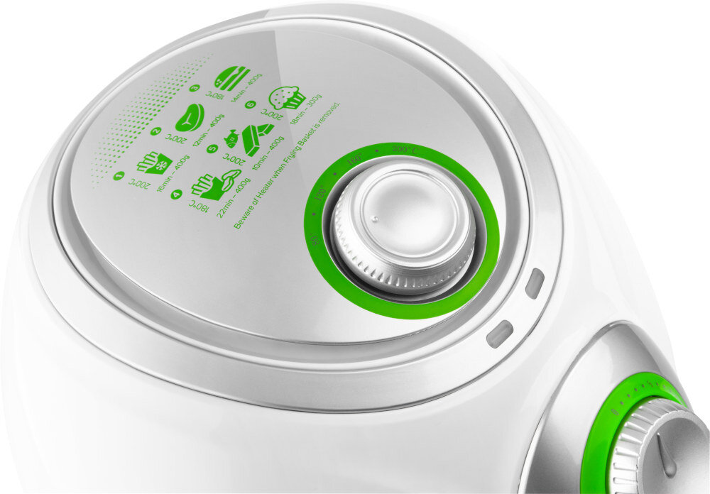 Frytkownica beztłuszczowa SENCOR SFR 3220WH Air Fryer Łatwa obsługa i sterowani  pokrętła do regulacji temperatury i timera Wbudowany timer z dźwiękiem temperatura zakres dostosowanie parametry potrawy 6 automatycznych programów