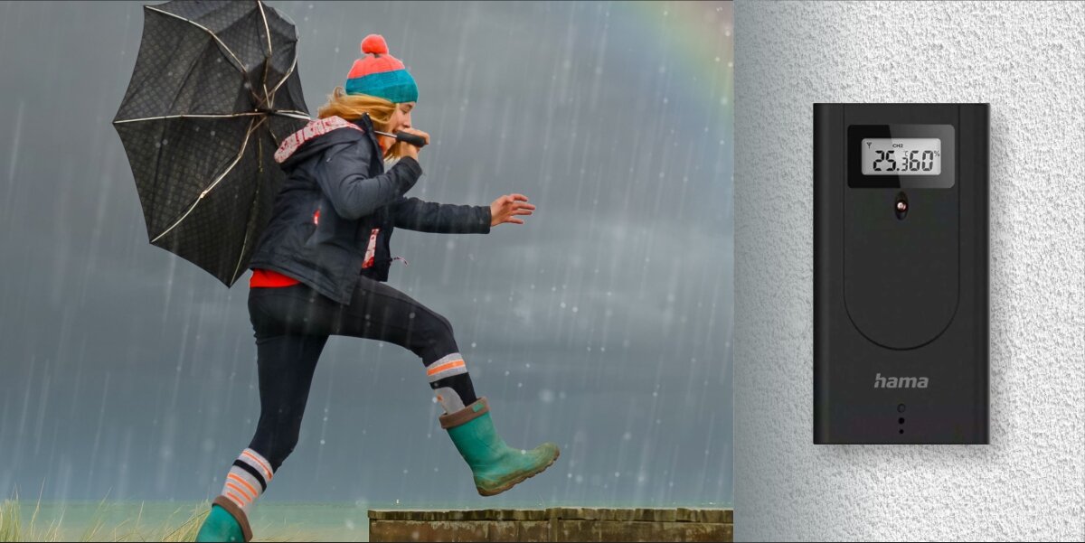 Stacja pogody HAMA Jamaica Czarny Barometr z wskaźnikiem ciśnienia atmosferycznego umożliwia śledzenie zmian pogodowych. Dodatkowo wyświetla tendencję wzrostu lub spadku, pomagając Ci planować codzienne aktywności.