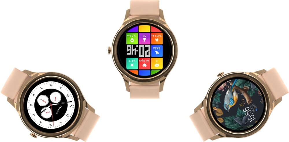 Smartwatch FOREVER Forevive 3 SB-340 ekran bateria czujniki zdrowie sport pasek ładowanie pojemność rozdzielczość łączność sterowanie krew puls rozmowy smartfon aplikacja