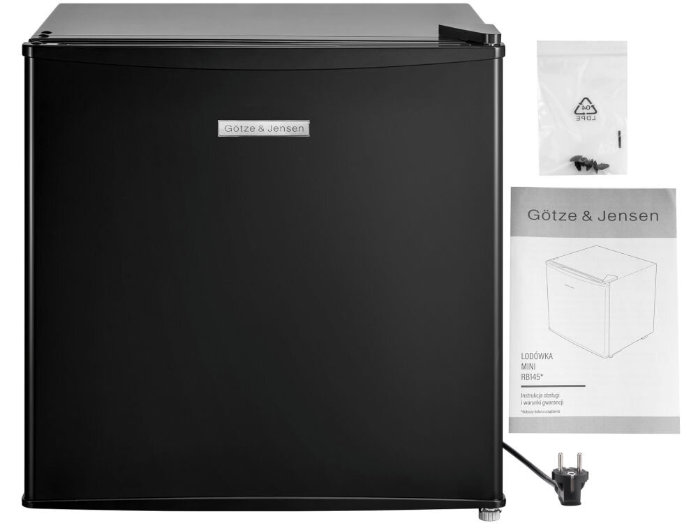 Lodówka GÖTZE & JENSEN RB145K Czarna elementy zestaw
