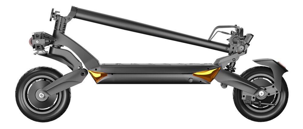 Hulajnoga elektryczna RUPTOR R6 V3 Czarny skladana konstrukcja latwy transport skladana stopka wytrzymala nozka zamontowana w centralnym punkcie ciezkosci