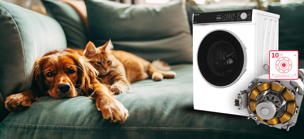 PRALKA SHARP ES-NFL814AWNA-PL silnik inwerterowy mniejsze koszty zużycia energii oszczędność cicha praca