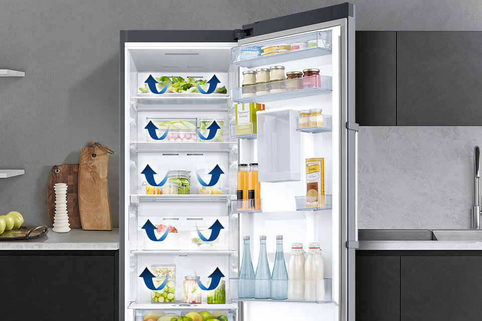 Samsung Chłodne powietrze w każdym zakamarku chłodziarki. All-Around Cooling Samsung Chłodne powietrze w każdym zakamarku chłodziarki. All-Around Cooling