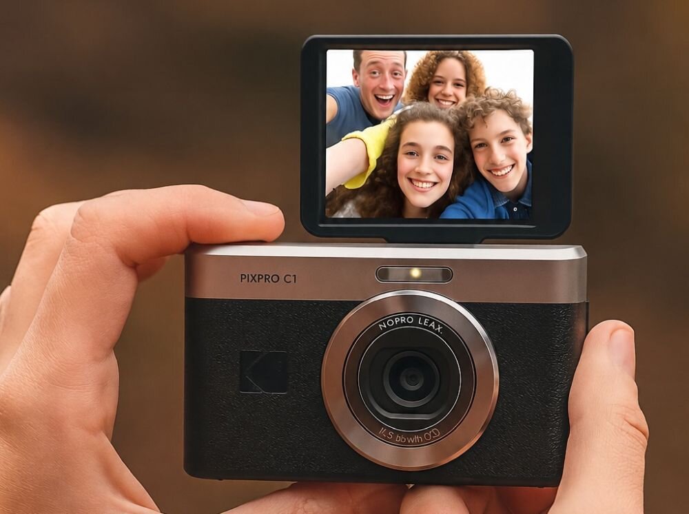 KODAK PIXPRO C1 ekran LCD 2,8 cala obracany 180 stopni selfie vlog