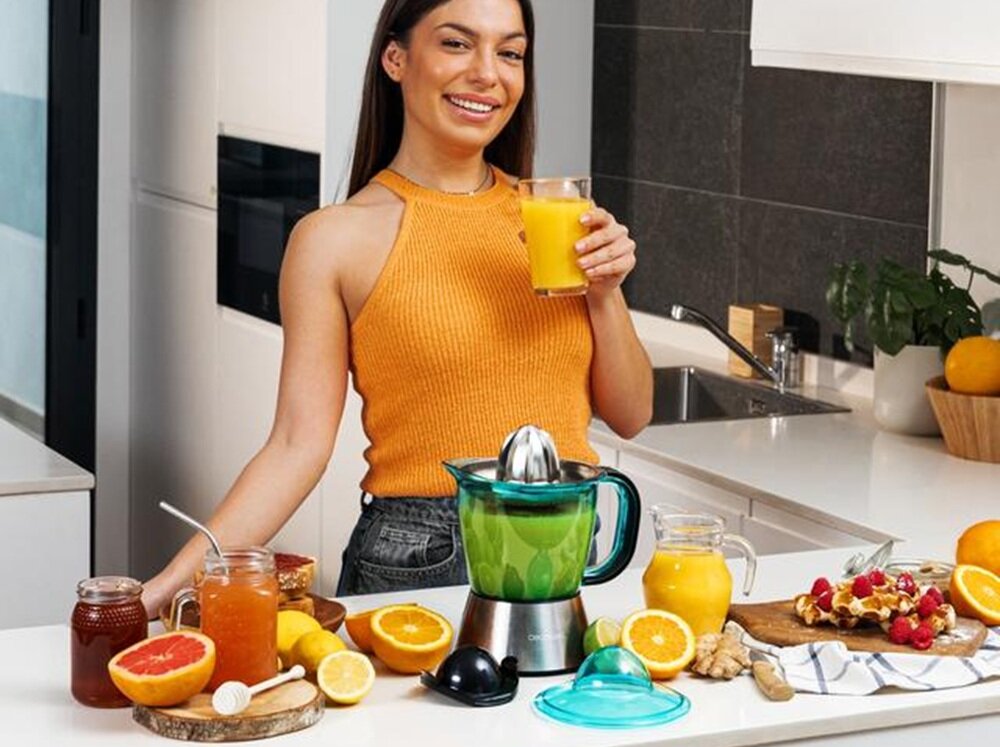 Wyciskarka do cytrusów CECOTEC Zitra Full Steel wygodna pojemność, więcej soki za jednym razem, mozna myć w zmywarce