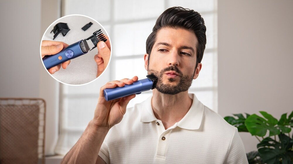 Trymer CECOTEC PrecisionCare Barber Pro dwa regulowane grzebienie, dopasowanie długości strzyżenia, bez wizyty u barbera