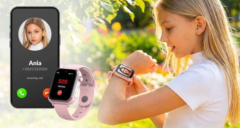 Smartwatch Kiano Alpha Kid nanoSIM połączenia SOS kontrola rodzicielska