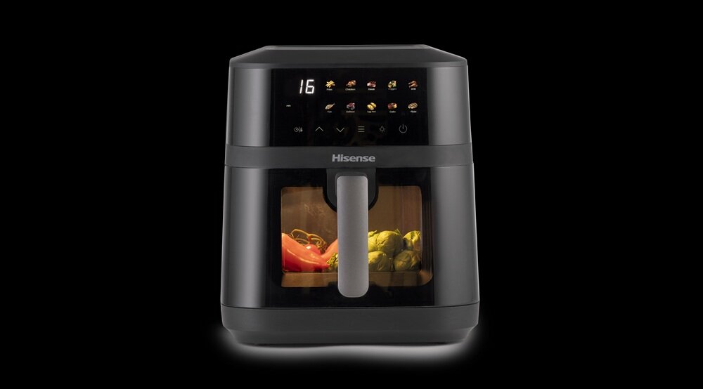 Air Fryer Frytkownica beztłuszczowa HISENSE HAF1800DCD 6.3l z okienkiem do obserwacji postępów gotowania kontrola na procesem gotowania, bez otwierania frytkownicy, bez utraty ciepłego powietrza, bez zakłóceń