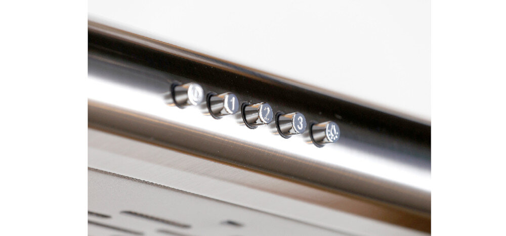 Okap VDB Slim PL 50 Inox stopnie pracy przyciski