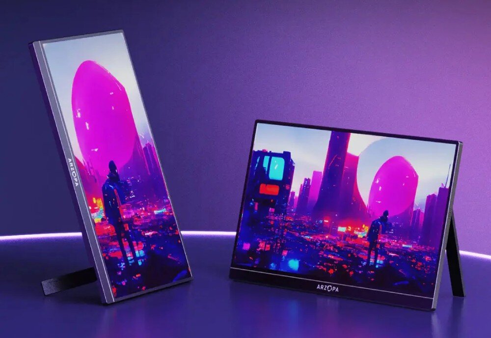 Monitor ARZOPA Z1FC 16.1 1920x1080px IPS 144Hz menu OSD ustawienia zasilanie