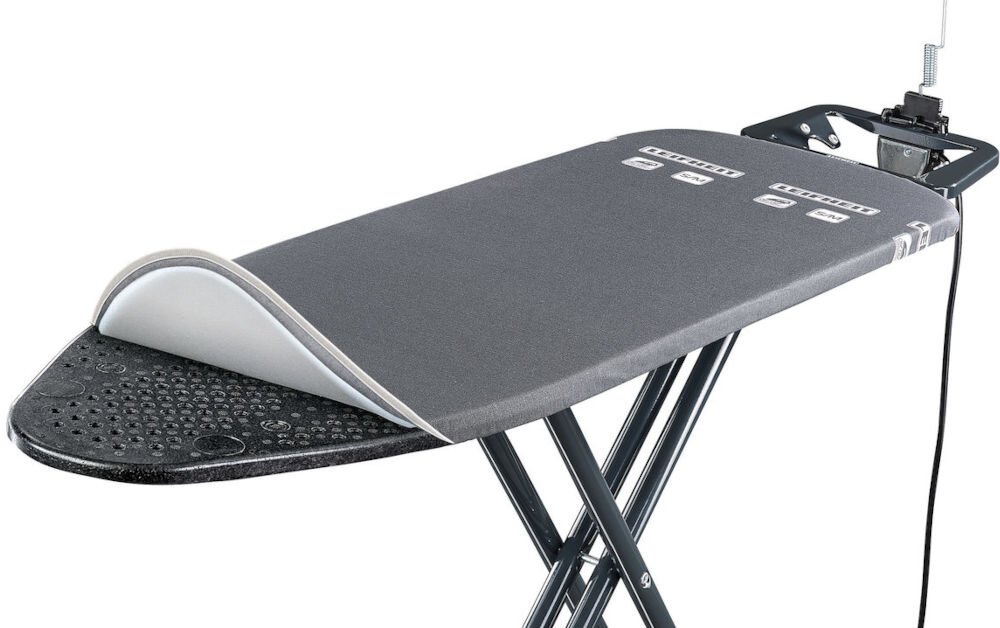 Deska do prasowania LEIFHEIT Air Board M Black Plus pokrowiec technologia Thermo Reflect odbijanie ciepła i pary  bardziej efektywne prasowanie wygładzenie tkanin z obu stron jednocześnie skrócony czas prasowania idealnie gładkie ubrania wygoda efektywność
