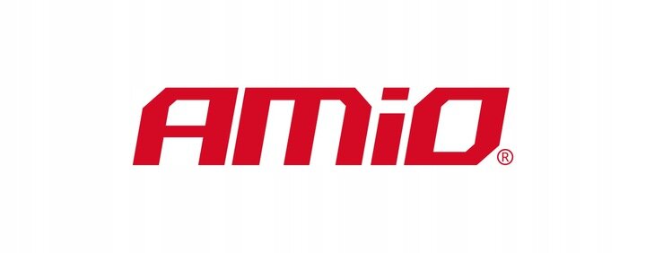 Logo z napisem \'AMiO\' w czerwonym kolorze na białym tle.