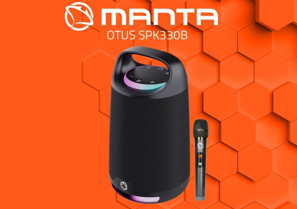 Głośnik mobilny MANTA Otus SPK330B dźwięk wysoka jakość brzmienie łączność połączenie ładowanie wizualne aplikacja 