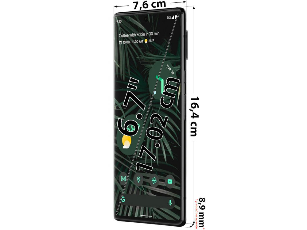 Smartfon GOOGLE Pixel 6 Pro 12/128GB 5G Android 12, 5G, IP68
