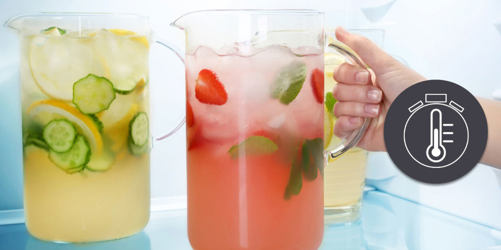 LODÓWKA CANDY ECNBQT3518E FRESCO 400 wizualizacja napoje lemoniada dzbanki owoce Szybkie schładzanie krótszy czas 