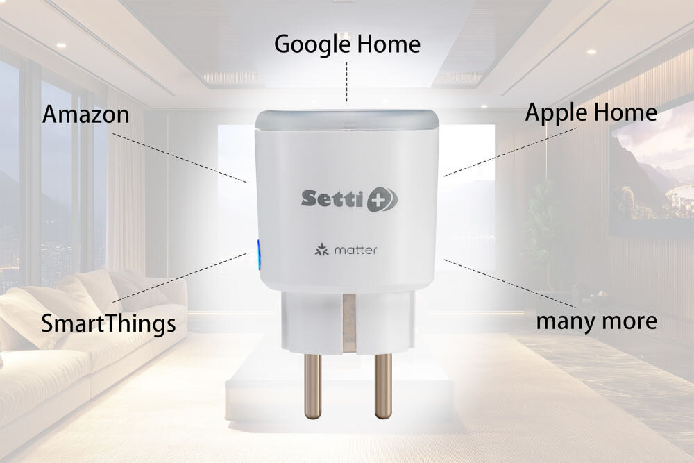 Gniazdko SETTI+ SP401M Wi-Fi Matter kompatybilność Matter Wi-Fi Thread LAN