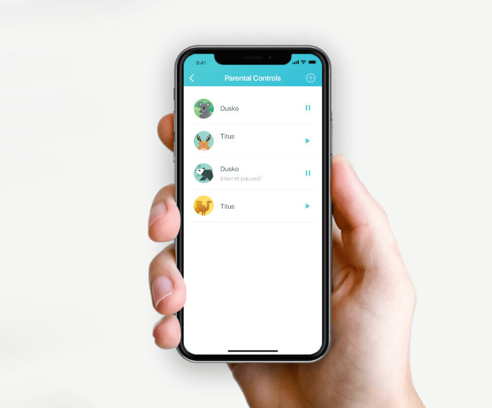 Router TP-LINK Deco S7 Funkcja kontroli spersonalizowane profile limity korzystania blokując dostęp limitów czasowych wyłącz dostęp