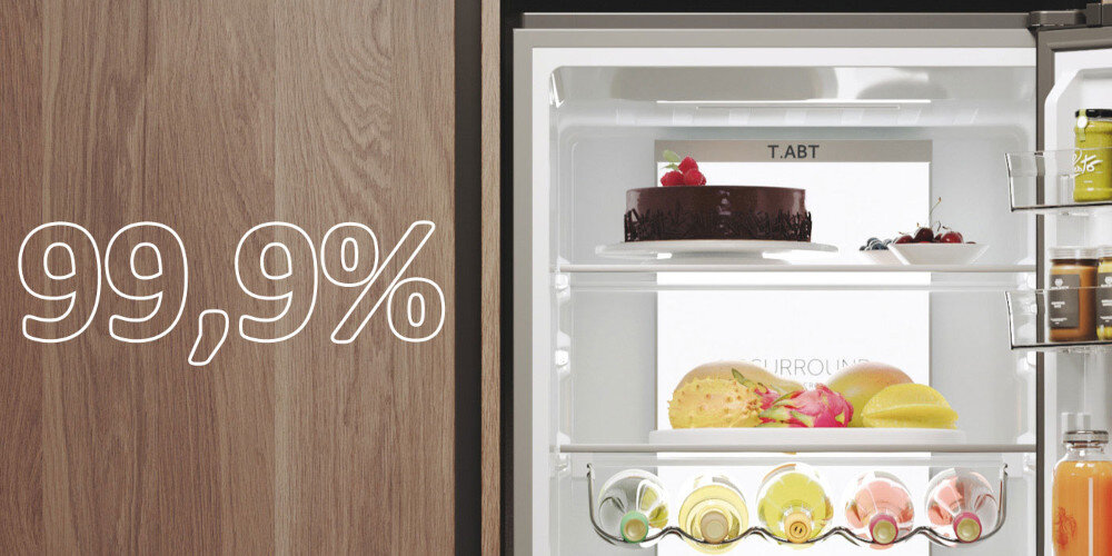 LODÓWKA HAIER HTW7620ANMG3D System antybakteryjny ABT Pro eliminacja bakterii zarazków zachowanie higieny bez zanieczyszczeń ochrona ochrona żywności usuwanie zapachów pleśni rozkładanie bakterii