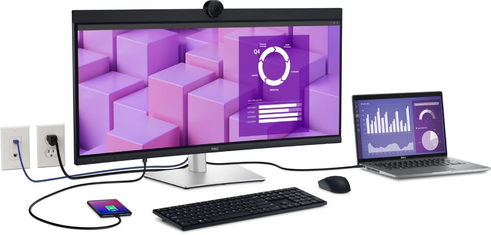 Monitor DELL P3424WEB 34 3440x1440px IPS Curved certyfikaty funkcje KVM sterowanie