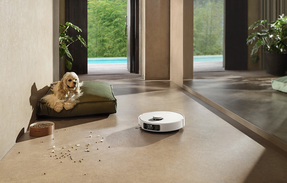 Robot sprzątający DREAME Matrix 10 Pro Biały zdjęcie lifestyle Sterowanie i smart home Obsługa protokołu Matter integrację z systemami Apple Home, Google Home i Amazon Alexa sterowanie aplikacja aplikację, komendy głosowe, widgety lub zegarek Apple Watch