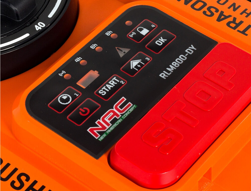 Robot koszący NAC RLM800-DY sterowanie Bluetooth wyświetlacz LCD