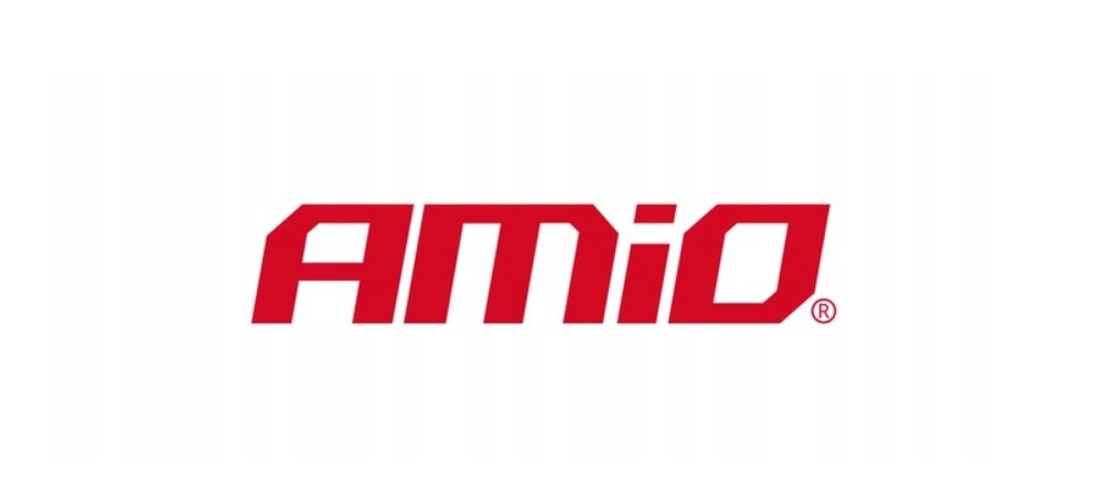 Logo z napisem \'AMiO\' w czerwonym kolorze na białym tle.