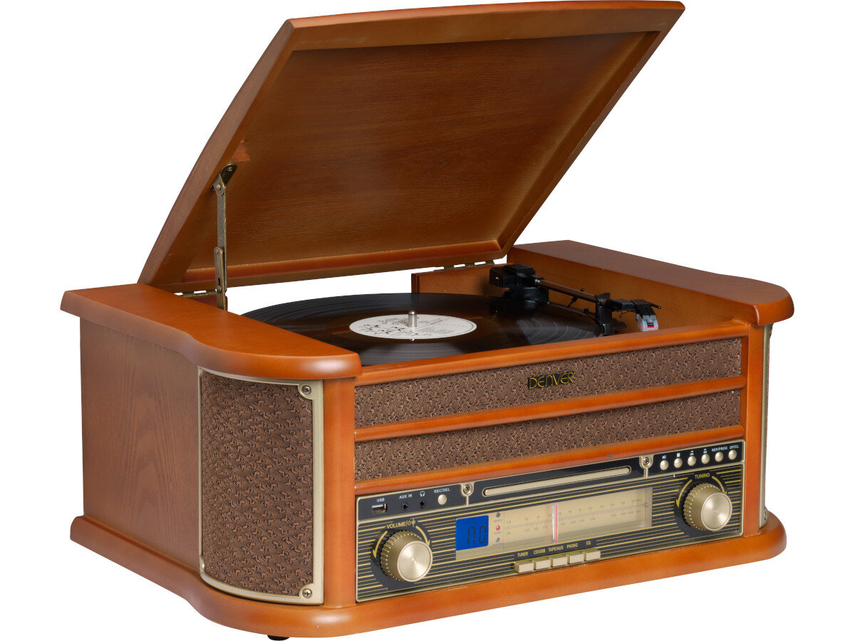 Gramofon DENVER MCR-50MK3 Brązowy porty wejścia 