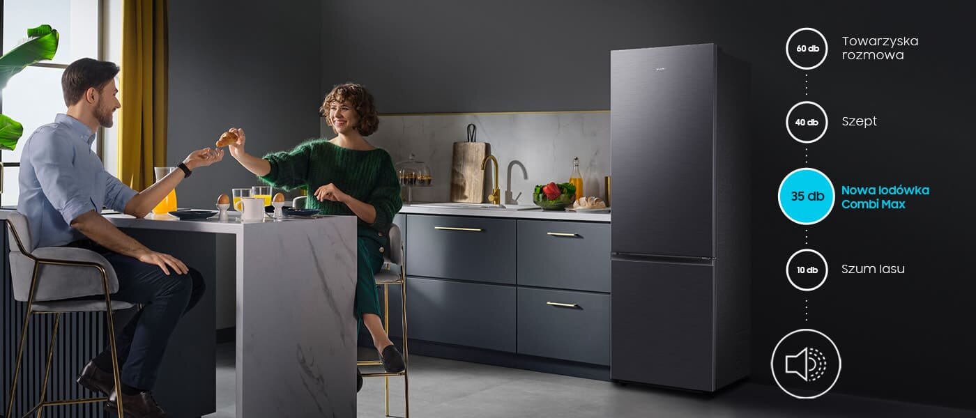 Lodówka Combi MAX RB53DG703DB1 Samsung - zdjęcie - cicha praca
