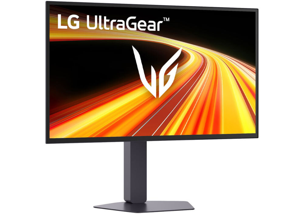 Monitor LG UltraGear 27GX790B-B 26.5 cala OLED 2560x1440px 540Hz 0.02 ms [GTG] prezentacja monitora na białym tle od przodu pod kątem przekątna komfort oglądania wymiary dopasowanie do różnych układów