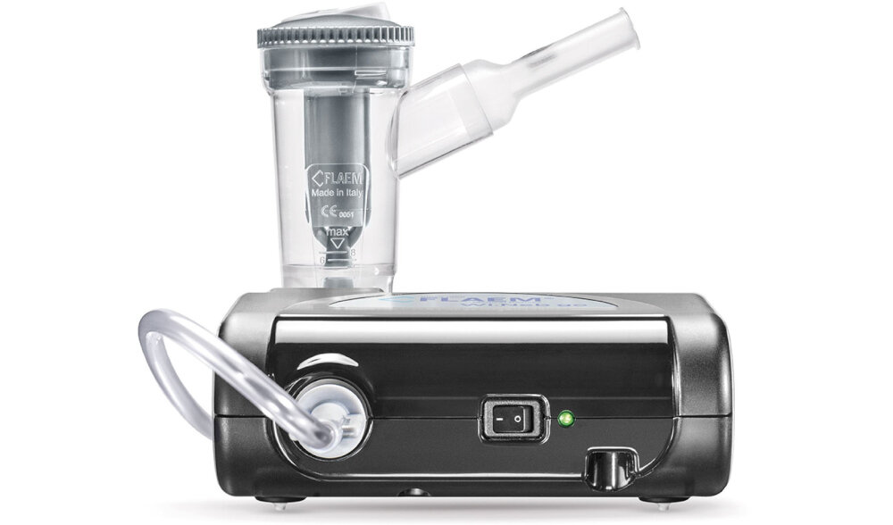 Inhalator nebulizator pneumatyczny FLAEM NUOVA Wi.Neb Go 0.42 ml/min Akumulator wydajna praca kompresor cicha praca niskie zuzycie energii