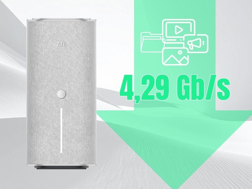 Router ZTE G5 Ultra Style 2.4 / 5 / 6 GHz (TriBand), Wi-Fi Mesh, Gniazdo SIM.
