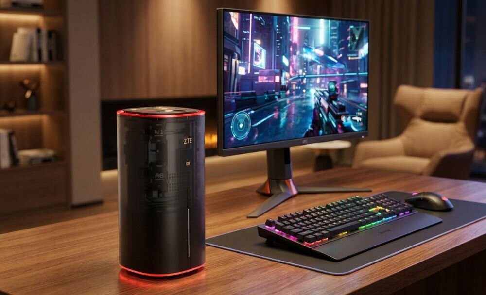 Router ZTE G5 Ultra Gaming 2.4 / 5 / 6 GHz (TriBand), Wi-Fi Mesh, Gniazdo SIM.