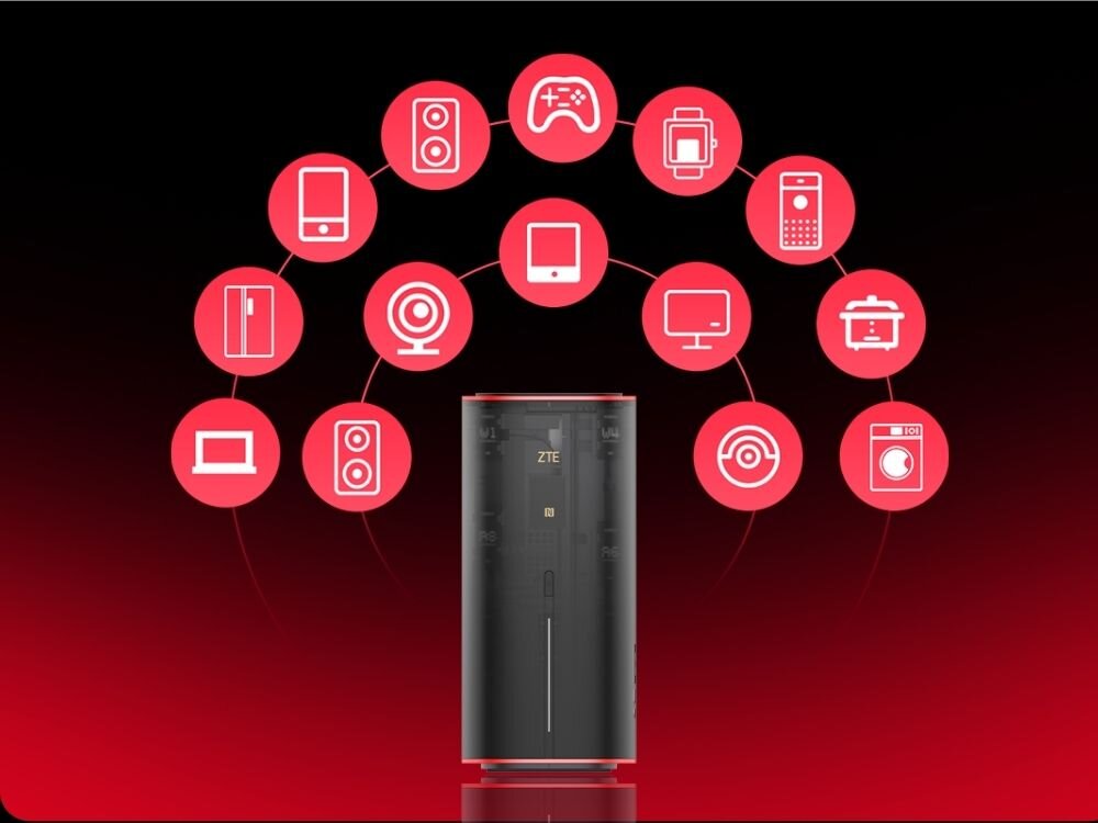 Router ZTE G5 Ultra Gaming 2.4 / 5 / 6 GHz (TriBand), Wi-Fi Mesh, Gniazdo SIM.