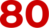 Czerwony numer 80 na białym tle.