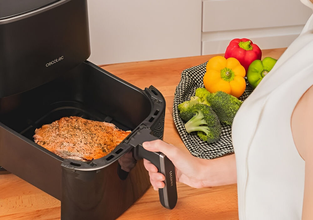 Frytownica CECOTEC Cecofry fantastik 5500 5.5L bezpieczeństwo uzytkowania system ochrony przed przegrzaniem automatyczne wyłączenie urządzenia solidna konstrukcja stal nierdzewna bezpieczne trwałe łatwe w czyszczeniu urządzenie 