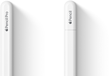 Apple Pencil Pro i Apple Pencil (USB‑C) ustawione obok siebie