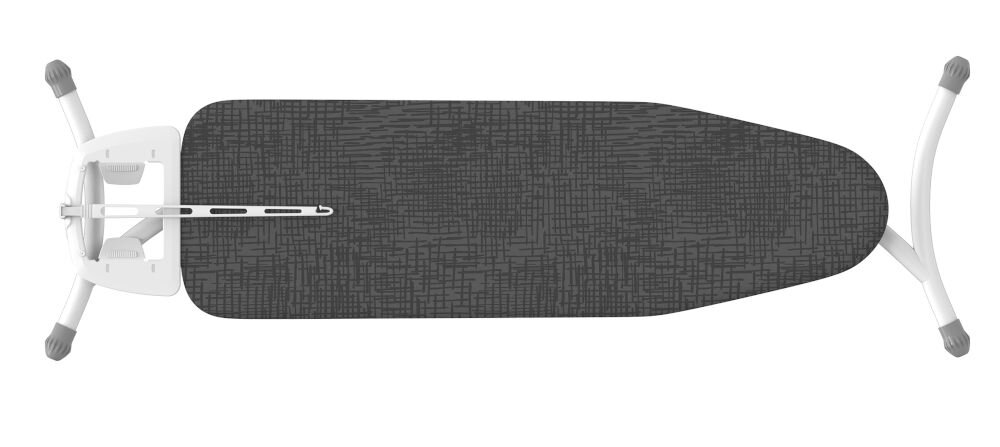 Deska do prasowania RORETS Roma (Structure grey) 120 x 38 cm funkcja regulacji wysokości od 75 do 100 cm dopasowanie do wzrostu użytkownika zwiększony komfort podczas prasowania podstawa z ocynkowanego drutu trwałość stabilność nogi rurek przekrój 38 mm solidność waga 8 kg łatwe przenoszenie blokada przed przypadkowym rozłożeniem przechowywanie w bezpieczny sposób lakierowane w kolorze białym antenka na przewód zewnętrzne gniazdo elektryczne przedłużacz 2 m wygoda 
