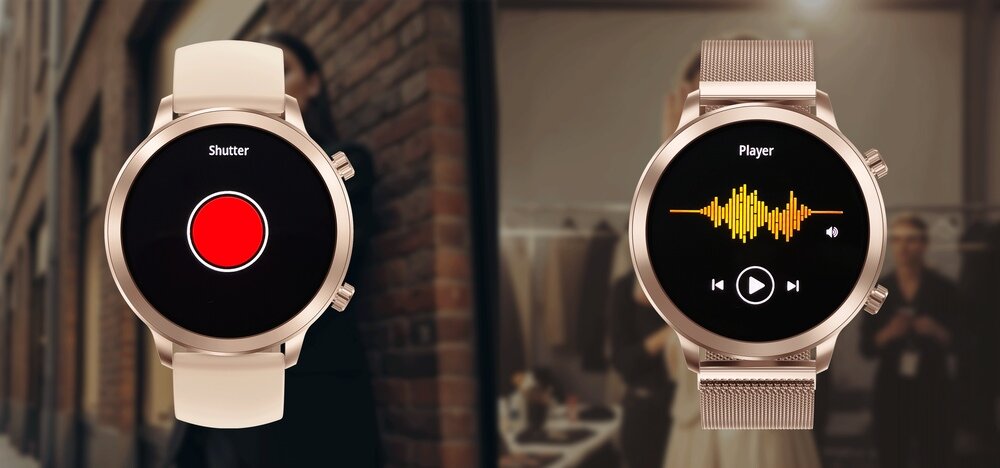 Smartwatch BEMI Zeno AI sterowanie muzyką migawka aparatu