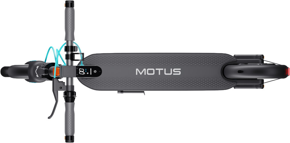 Hulajnoga elektryczna MOTUS Scooty 10 GEN 5 Szary zbudowana z najwyzszymi standardami bezpieczenstwa i produkcji aluminiowa odporna na korozje latwa w konserwacji duzy antyposlizgowy poklad szerokosc 17 cm mozliwosc ustawienia dwoch stop obok siebie maksymalna waga uzytkownika 120 kg